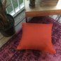 20 x 20 burnt orange burlap lined pillow cover with invisible zipper opening