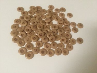 96 tan 4 hole flat buttons, 3/4"