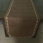 Brown Burlap With Natural Burlap Trim Insert Table Runner 14"x 79"