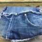 Upcycled Recycled Reinvented Repurposed Jeans Clutch Purse Everday Use Rag Bag