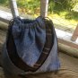 Upcycled Reinvented Japanese Omiyage Drawstring Jeans And Cotton Shirt Gift Bag