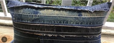 Upcycled Denim Jeans Patchwork Pillow Cover