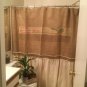 Upcycled Primitive Burlap/Muslin Shower Curtain, Farmhouse Country Rustic Shower