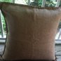 20 x 20 natural burlap lined pillow cover with envelope back closure and blanket