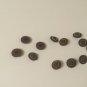 12 Brown/Metallic GoldtoneTrim Brown Dome Shank Buttons 7/8"