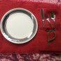 Red burlap placemats silverware/flatware pouches set with frayed edges