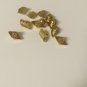 12 Goldtone Honeycomb Rectangular Slanted Shank Buttons 1/2" x 3/8"