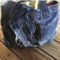 Upcycled Denim Jeans Patchwork Frayed Tote Bag Hobo Handbag