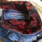 Upcycled Denim Jeans Patchwork Frayed Tote Bag Hobo Handbag
