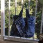 Upcycled Denim Jeans Patchwork Frayed Tote Bag Hobo Handbag