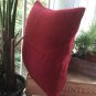 20 x 20 deep red burlap lined pillow cover with invisible zipper opening