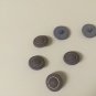 6 Lavender Metallic Gold Trim Metallic Dome Shank Buttons 7/8"