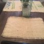 Coffee Beans Bag Burlap Placemats with frayed edges, Set of 4, Burlap Placemats