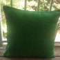 20 x 20 Green burlap lined pillow cover with envelope back opening