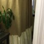 Natuural Burlap/Muslin 2 Tiered Gathered Bottom Shower Curtain, Farmhouse Countr