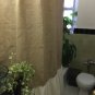 Natural Burlap/Muslin Shirred/Gathered Bottom Shower Curtain