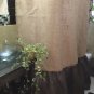 Natural/Dark Brown Burlap With Shirred/Gathered Bottom Farmhouse Shower Curtain