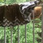 Natural Burlap/Chevron Valance/Curtain