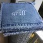 Upcycled Denim Jeans Embroidered Pot Holders Hot Pads Personalized Pot Holders C