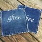 Upcycled Denim Jeans Personalized Pot Holders Hot Pads Made To Order Pot Holders