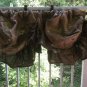Natural/Dark Brown Burlap Rustic Farmhouse Tie Up Balloon Style Valance/Curtain