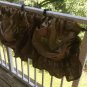 Natural/Dark Brown Burlap Rustic Farmhouse Tie Up Balloon Style Valance/Curtain