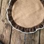 Round Natural Burlap/Dark Brown With White Muslin Piping Placemat/Centerpiece