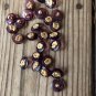 24 Lilac/Goldtone Shank Buttons, 5/8"