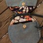 Versatile Upcycled Round Denim Jeans Hip Bag, Trendy Circle Bag, Crossbody Bag,