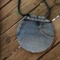 Versatile Upcycled Round Denim Jeans Hip Bag, Trendy Circle Bag, Crossbody Bag,