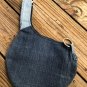 Upcycled Denim Jeans Japanese Knot Bag Wristlet Knot Bag Eco friendly Bag