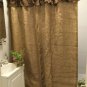 Natural Burlap Shower Curtain With Dark Brown Ruffle At The Top Custom Made Show