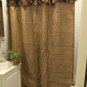 Natural Burlap Shower Curtain With Dark Brown Ruffle At The Top Custom Made Show