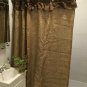 Natural Burlap Shower Curtain With Dark Brown Ruffle At The Top Custom Made Show