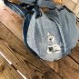 Upcycled Denim Jeans Handmade Round Shoulder Bag Rag Bag Tote Basket Bag