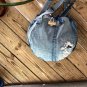 Upcycled Denim Jeans Handmade Round Shoulder Bag Rag Bag Tote Basket Bag