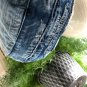Upcycled Denim Jeans Handmade Round Shoulder Bag Rag Bag Tote Basket Bag