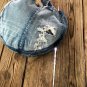 Upcycled Denim Jeans Handmade Round Shoulder Bag Rag Bag Tote Basket Bag