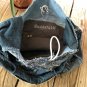 Round Upcycled Denim Jeans Patchwork Basket Style Shoulder Rag Tote Bag