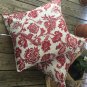 Decorative Red/White Floral Throw Scatter Pillow Cover 19” X 19”