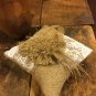 Natural Burlap With White Lace And Flower Wedding Ring Pillow