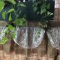 Natural Burlap/White Lace Tie Up Valance/Curtain