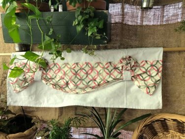 White/Pink/ Grey Non Adjustable Loop Up Valance/Curtain