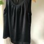 kasper black sleeveless pleated neckline /top