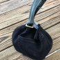 Upcycled Black/Multi Denim Jeans Japanese Knot Wristlet Eco friendly Bag