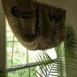 Upcycled Rustic/Primitive Coffee Beans Bag Waterfall Valance