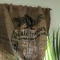 Upcycled Rustic/Primitive Coffee Beans Bag Waterfall Valance