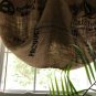 Upcycled Rustic/Primitive Coffee Beans Bag Waterfall Valance