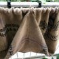 Upcycled Rustic/Primitive Coffee Beans Bag Waterfall Valance