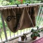 Upcycled Rustic/Primitive Coffee Beans Bag Waterfall Valance